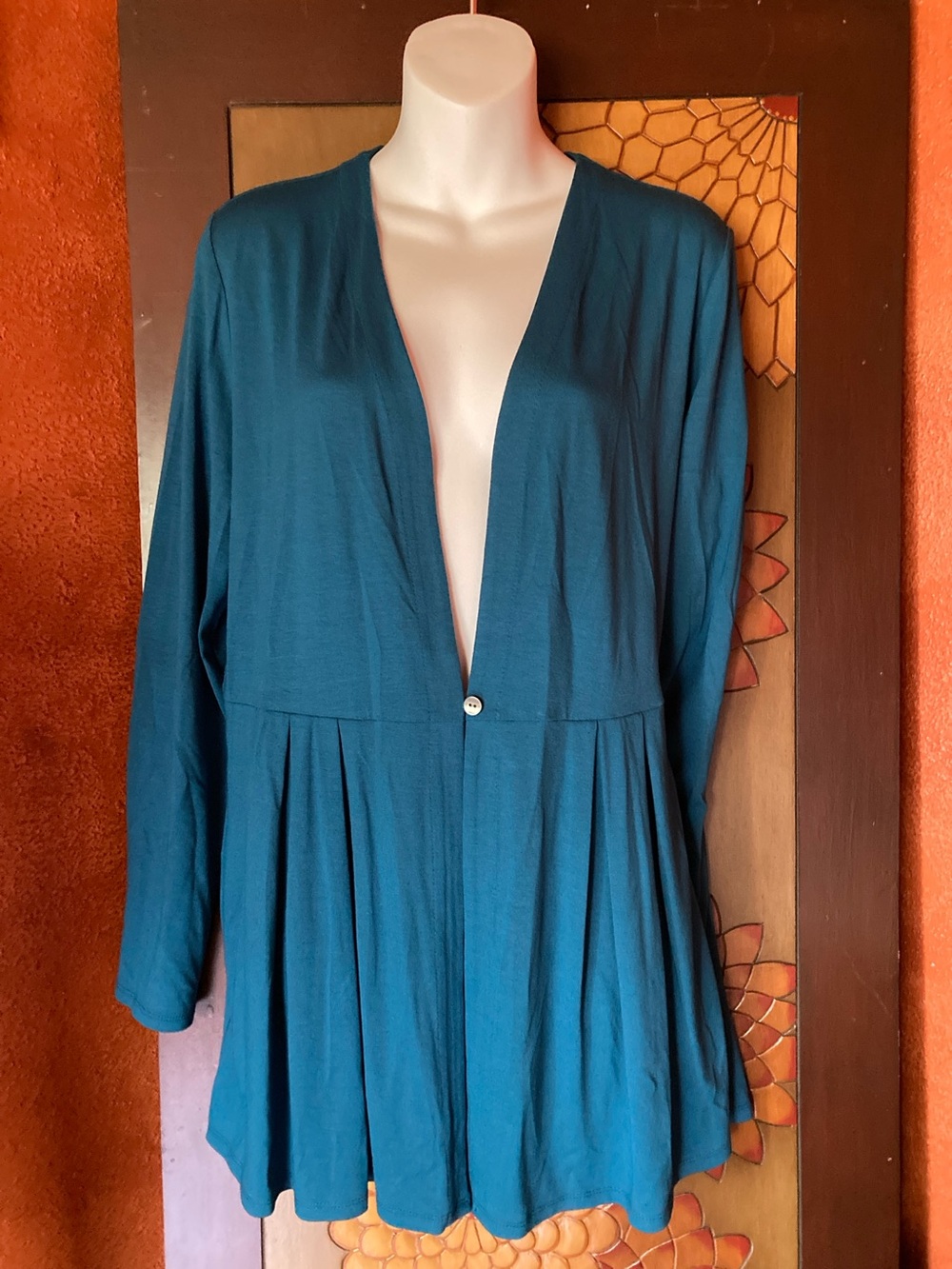 J. Jill Size M Wearever Collection teal blue layering jacket